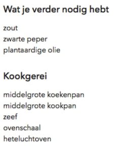 ingredienten ovenschotel